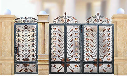 sample of iron floral gate