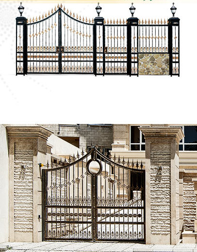 Decorative wrought iron gate 