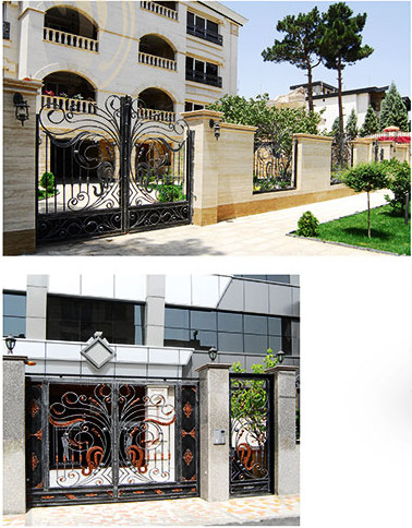 Hammered wrought iron to design gate
