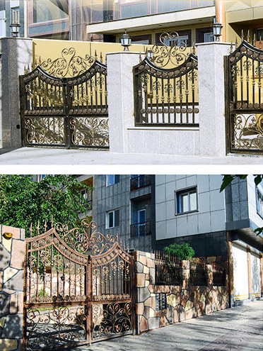 Hand-forged Modern Decorative Wrought Iron Gates Models 