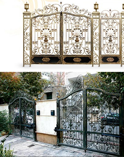 هنغ فنغ تصاميم البوابة الحديد المطاوع البوابات