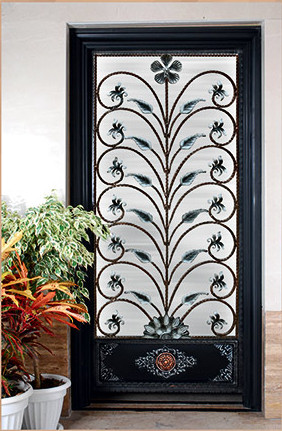 iron floral person gate