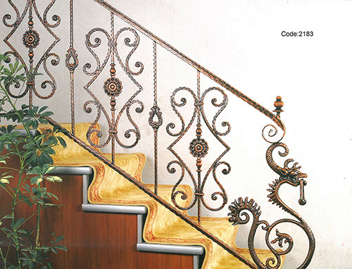 Metal stair handrails for interior stairs