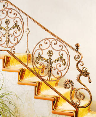 wrought iron parts in handrail