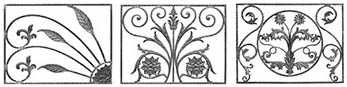 floral metal wrought panel