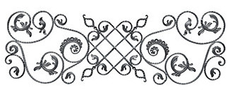 wrought iron rosette component 
