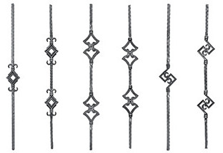 hammered iron baluster components