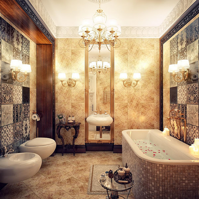 دکوراسیون کلاسیک و مدرن حمام