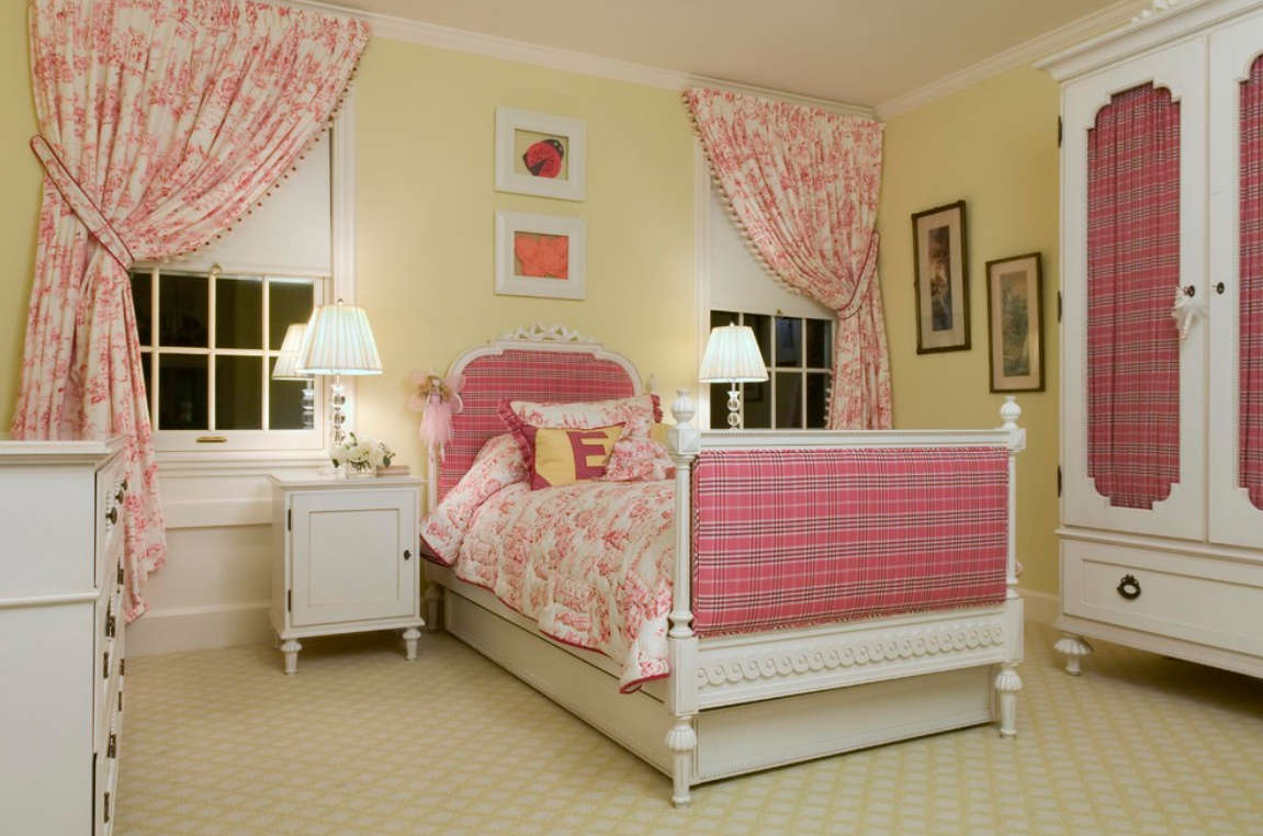 طرح ساده و زیبا از اتاق خواب دختر ها