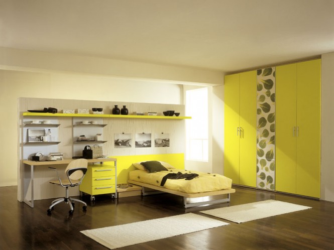 اتاق خواب با رنگ زرد