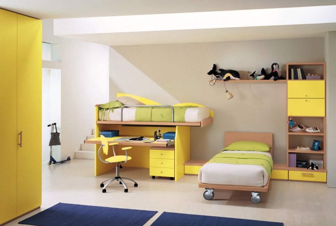 طراحی داخلی اتاق خواب زرد