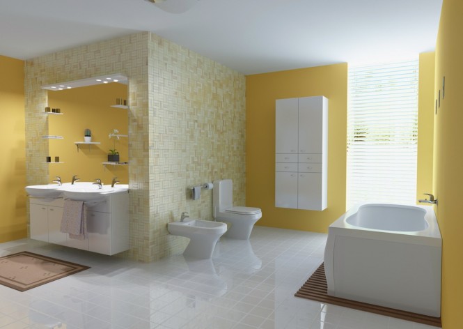 حمام و سرویس بهداشتی زرد